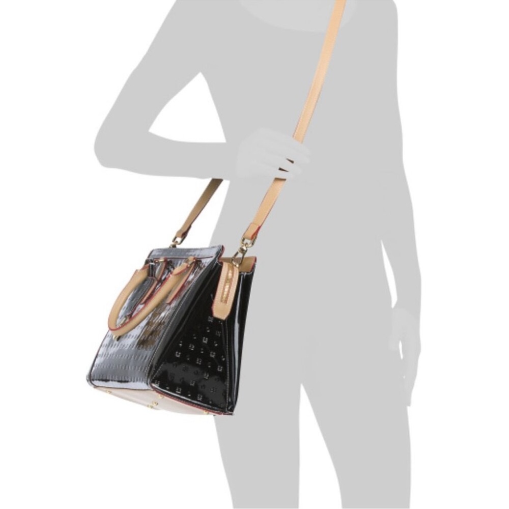 NWT ARCADIA PATENT LEATHER LARGE SATCHEL HANDBAG PURSE - Picture 16 of 16